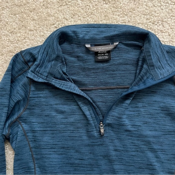 Kuhl Alloy Boy Medium (10-12) Blue 1/4 Zip Pullover Shirt Lightweight Mid Layer - Picture 11 of 16